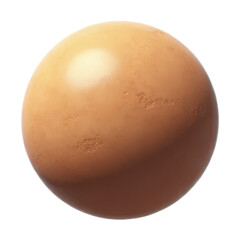 Realistic depiction of a planet with a reddish-brown surface texture