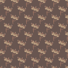 Stylized pomegranate on dark brown