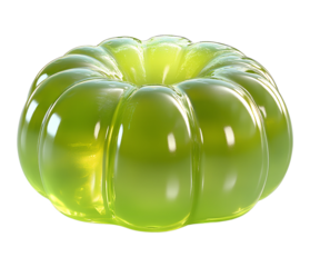 Green jelly ring isolated on transparent background