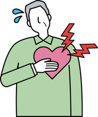 胸が痛い高齢男性