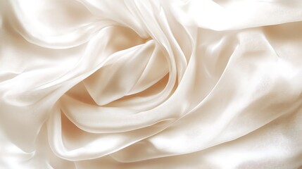 Fototapeta premium Elegant Draped Cream Silk Fabric Texture