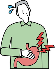 胃が痛い高齢男性