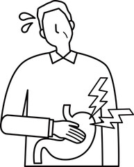 胃が痛い高齢男性