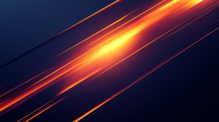 Abstract Orange and Dark Blue Light Streaks
