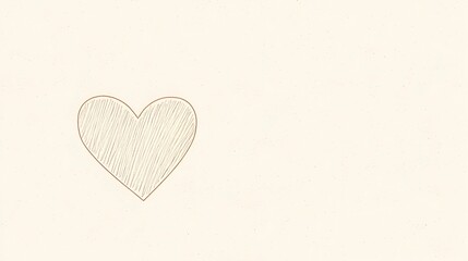 Hand-drawn Heart Illustration on Minimalist Background Design