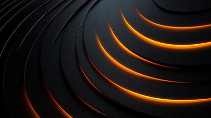 Abstract Dark Concentric Circles with Orange Glow