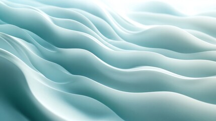 Obraz premium Abstract Teal Waves Soft Flowing Design