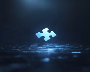 A futuristic floating puzzle concept, blending creativity and innovation in a visual format.
