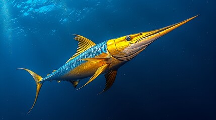 Sailfish swimming ocean blue water wildlife underwater