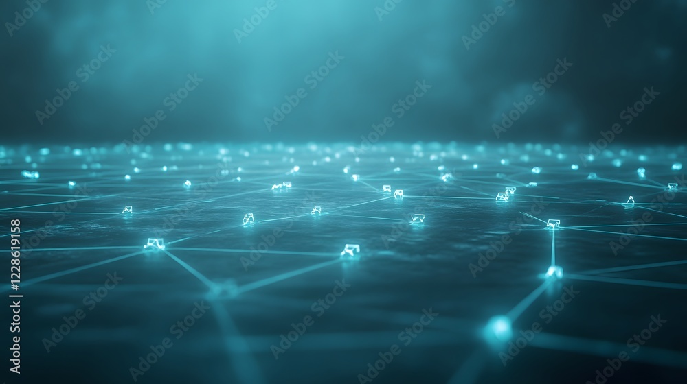 Poster A futuristic holographic interface showcasing innovative technology and design elements.