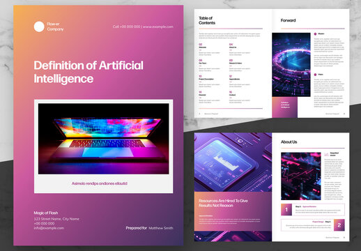 Orange And Purple Technology Magazine 