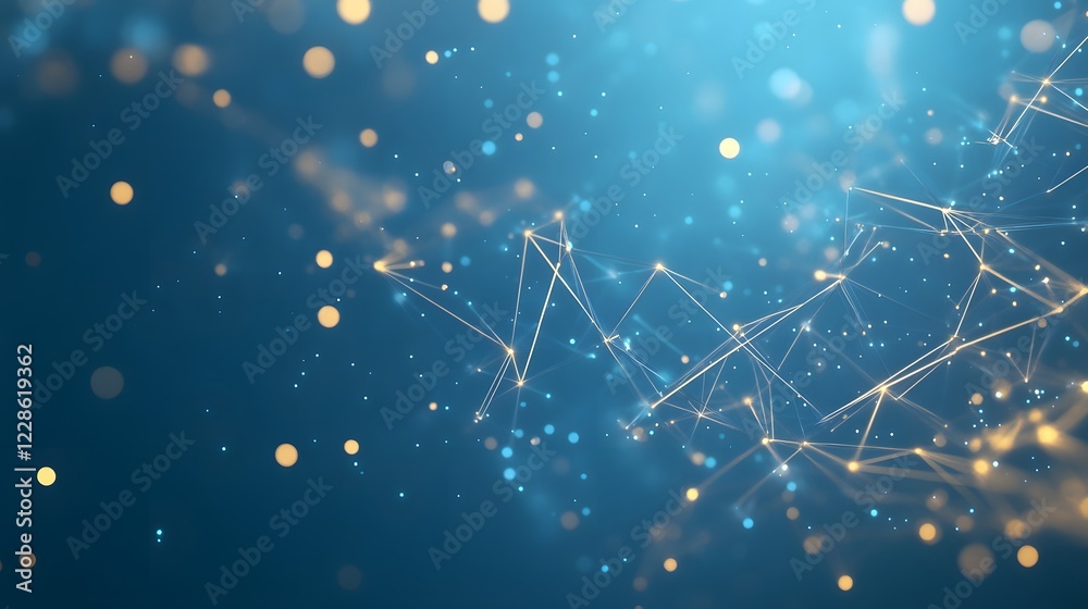 Leinwandbilder Futuristic holographic network visualizing interconnected elements for technology and innovation themes.