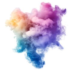 Fototapeta premium Vibrant Multicolor Smoke Cloud with Swirling Effect, Isolated on Transparent Background