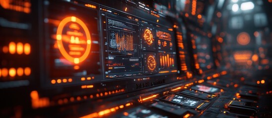 Obraz premium Futuristic Sci-Fi Control Panel Interface.