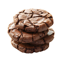 Flourless Chocolate Cookies Stack Isolated on Transparent Background