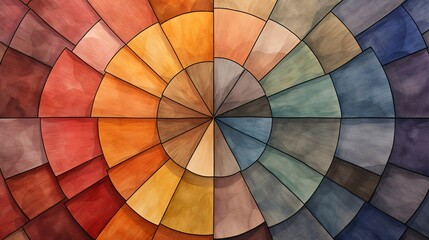 Fototapeta premium Wheel pattern created with various colored pencils