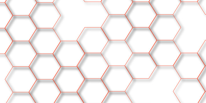 abstract geometric red texture background red hexagon 3D background texture. 3d rendering illustration. Clear pattern abstract background hexagon .Futuristic abstract banner.