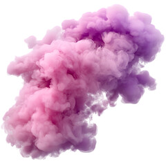 Fototapeta premium Vibrant Pink Smoke Cloud with Soft Swirling Effect, Isolated on Transparent Background