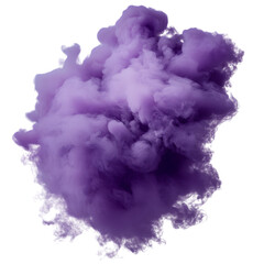 Fototapeta premium Abstract Purple Ink Explosion Creating Misty Smoke, Isolated on Transparent Background
