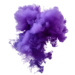 Fototapeta premium Abstract Purple Ink Explosion Creating Misty Smoke, Isolated on Transparent Background