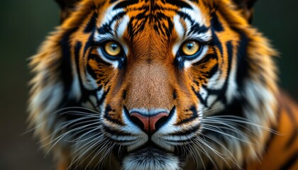 Naklejka premium Close-up of a Majestic Tiger's Face