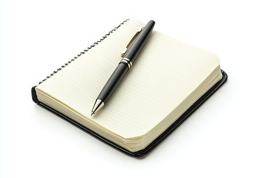 Vibrant Color Picture of Big Ideas Diary with Pen on White Background