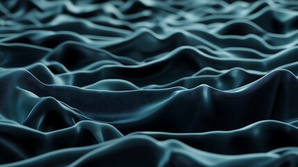 Obraz premium Abstract Dark Teal Wavy Fabric Texture