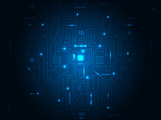 Geometric background and high tech circuit board connection system