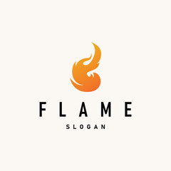 Fototapeta premium flame logo symbol burning fire design with simple minimalist concept brand template