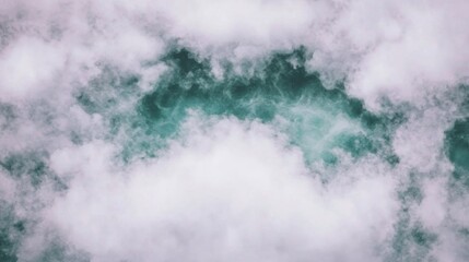 Obraz premium Abstract Teal Water Foam Texture Background Nature Ocean Sea Wave Turbulence Whirl