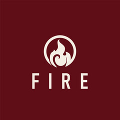 flame logo symbol burning fire design with simple minimalist concept brand template