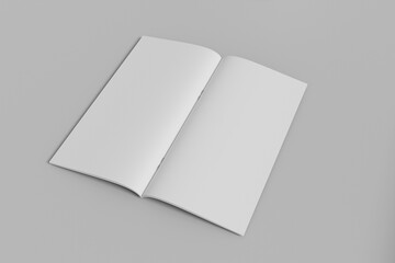 Opened stapled bound booklet mockup