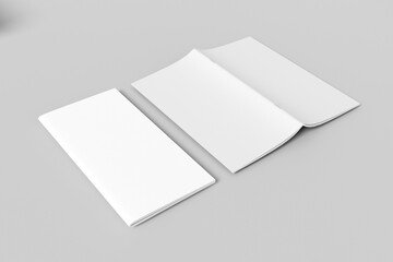 Opened stapled bound booklet mockup