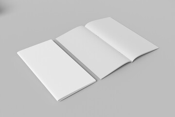 Opened stapled bound booklet mockup