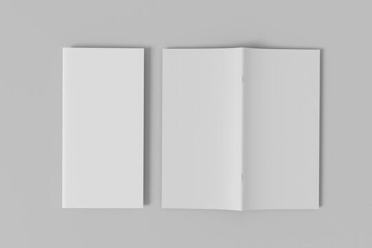 Opened stapled bound booklet mockup
