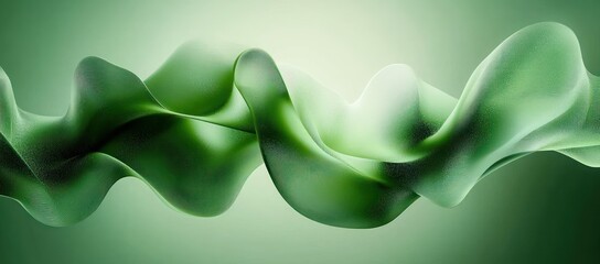 Abstract Green Curvy Wallpaper Soft Lighting Minimalist Design 3D Render