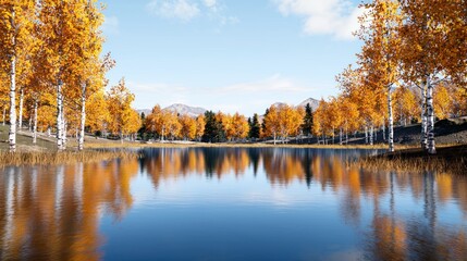Obraz premium Autumn Lake Reflection