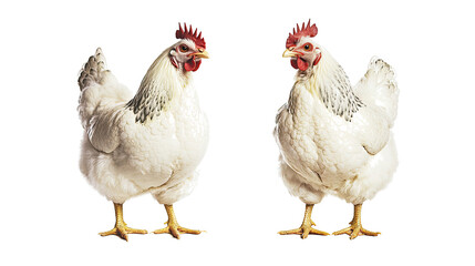 Fototapeta premium White Chicken Collection on Transparent Background Generative AI