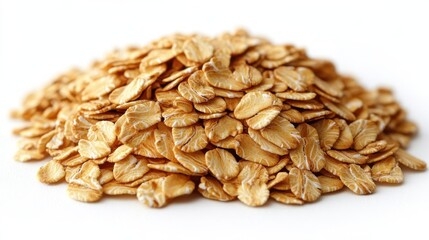 A pile of rolled oats, ideal for cooking or baking.