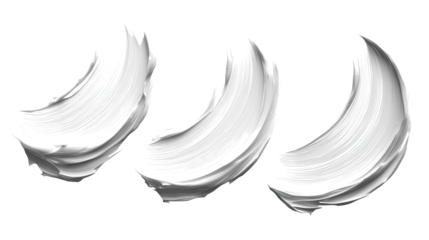 White Cosmetic Cream Strokes on a Clear Background Generative AI