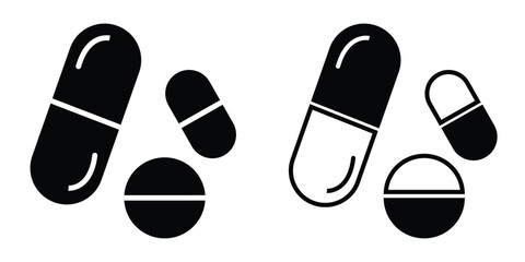 drug icon vector design eps 10. medicine pill icon set .