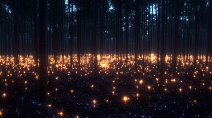 Enchanted Forest Night Glow Lightscape Fantasy