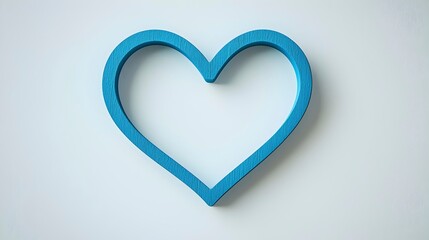 Fototapeta premium Blue Heart Shape on Minimalist Background for Love Theme