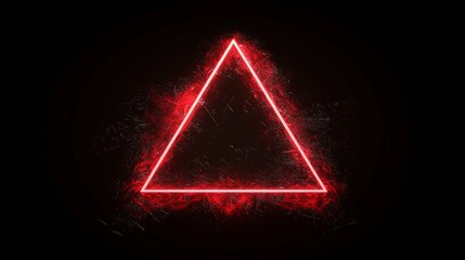 Intense Fiery Red Triangular Spatters on Black Background with Silvery Brush Runs - Cinematic Abstract Image