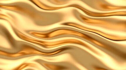 Obraz premium Golden Fabric Draped in Soft Waves and Folds