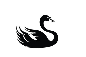 Fototapeta premium Swan logo, modern and abstract vector goose or duck icon. Vector silhouette of an elegant swan.