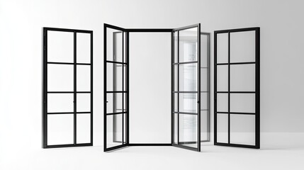 Black Rectangular Windows on Display Generative AI