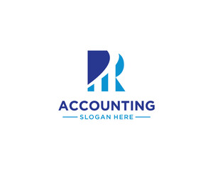 Accounting logo letter R diagram
