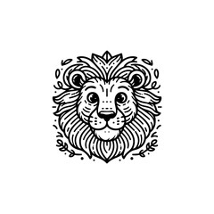 Obraz premium line art vector logo lion head