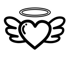 heart with wings, Elegant Heart Ornament with a Romantic Touch